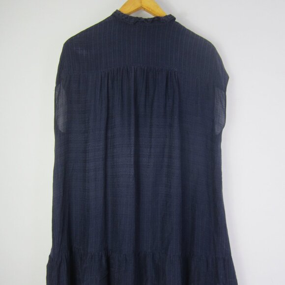 Stockholm Atelier & Other Stories Women 10 Navy Blue Cap Sleeve Gathered Dress - Picture 2 of 12